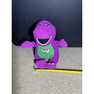 2013 Barney Purple Dinosaur ~ 9” Plush I Love You Heart Stuffed Toy Non-Working